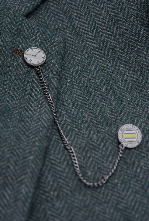 Cavani Thomas Lush Olive Tweed Three Piece