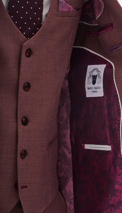 Marc Darcy Monty Mauve 3 piece suit